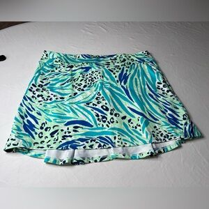 Blue printed skort